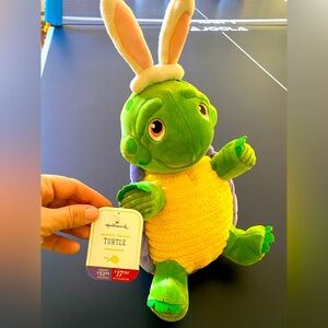 Hallmark Green Turtle Plush with Bunny Ears Easter decor